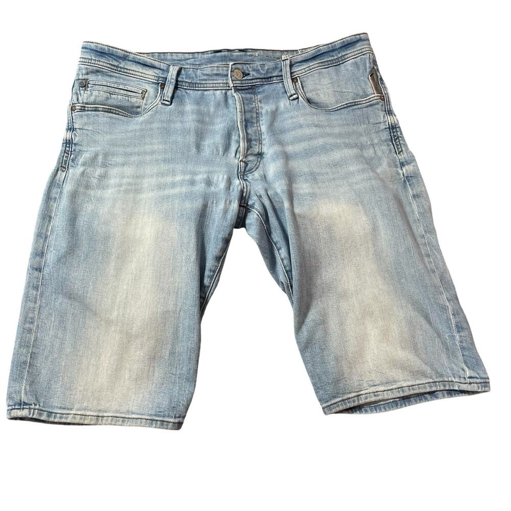 EDC Esprit Jean Shorts Men's Fit 36 (34 Tag) Stretch Denim Distressed 14" Inseam